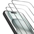 thumbnail image 3 of Venoro 3Pcs for iPhone 15 Pro Max/15 Pro/15 Plus/15 Tempered Glass Screen Protector, Clear, 3 of 16