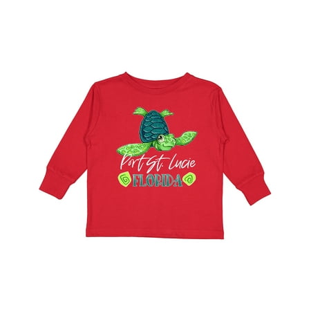 

Inktastic Port St. Lucie Florida Happy Sea Turtle Boys or Girls Long Sleeve Toddler T-Shirt