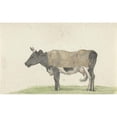 thumbnail image 2 of Jean Bernard 24x16 Gold Ornate Framed and Double Matted Museum Art Print Titled - Standing Cow with Blanket, to the Left (1816), 2 of 4
