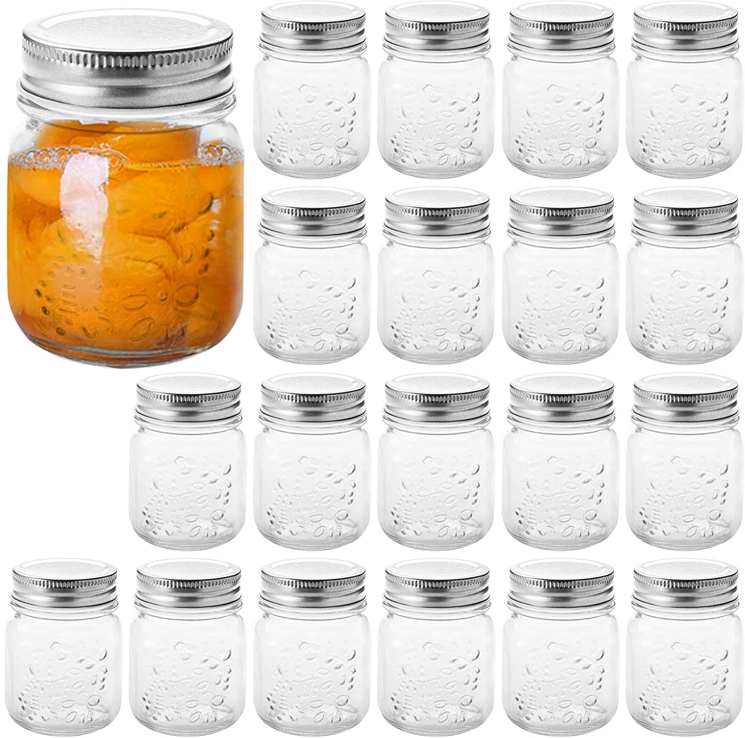 DabuLiu 20 Pack 4oz Mini Mason Jars with Airtight Lids, Jelly Jars