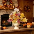 thumbnail image 3 of Racsoh Artificial Maple Leaf Flower Arrangement, Faux Fall Leaves Bouquet, Realistic Autumn Colorful Foliage Picks, for Thanksgiving Home Vase Decor (Multicolor), 3 of 7