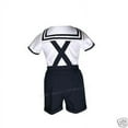 thumbnail image 3 of SAILOR SHORTS SUIT FOR INFANT, TODDLER & BOY NAVY OUTFITS size S,M,L,XL,2T,3T,4T, 3 of 4