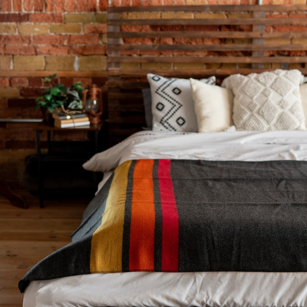 Arcturus Rainier Striped Wool Blanket (64" x 88"), 4.5 lbs