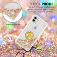thumbnail image 3 of Funda para iPhone 11 con Brillo Líquido Flotante, Purpurina, Parachoques y Anillo Giratorio Soporte, 3 of 5