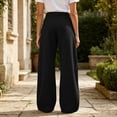 thumbnail image 7 of FEIIBMOYRIA Women's Sweatpants Women Comfy Loose High Waist Elastic Drawstring Solid Color Wide Leg Pants Casual Soft Straight Streetwear Daily Lounge Straight Long Pants with Pockets, 7 of 7