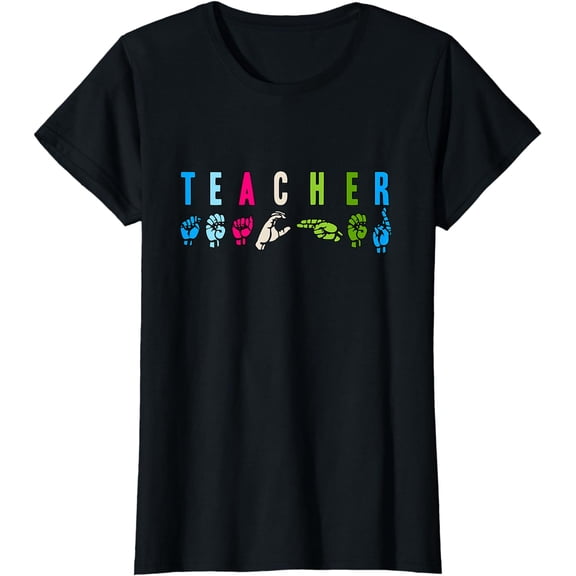 Proud Teacher ASL Sign Language Gestures T-Shirt