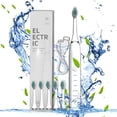thumbnail image 1 of Cepillo de dientes eléctrico con 6 cabezales de repuesto | 5 modos de limpieza | Blanqueamiento profundo y masaje | Temporizador inteligente de 20 velocidades | Recargable por USB | Resistente al, 1 of 5