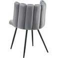 thumbnail image 4 of Clipop Living Room Barrel Accent Chair, Modern Velvet Scalloped Silhouette Chair, for Kitchen,Gray, 4 of 7
