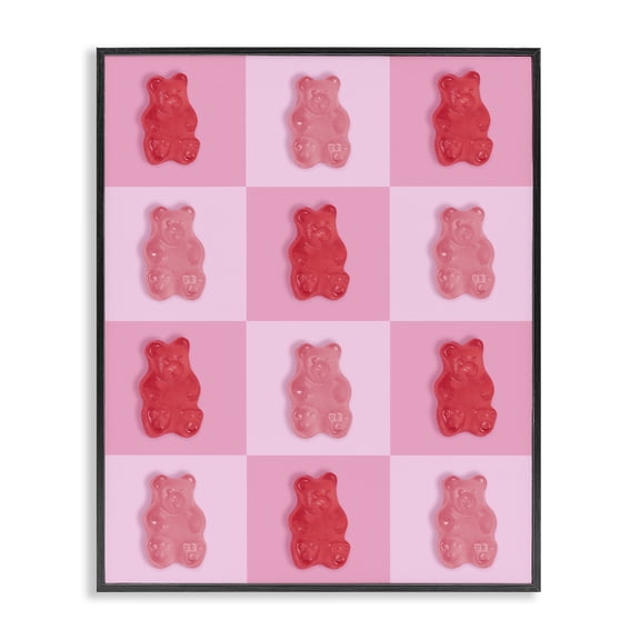Stupell Industries Pink & Red Candy Bears Black Framed Giclee Art, design by LISH Creative