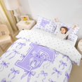 thumbnail image 3 of Manfei Cute Lavender Bow Twin Bedding For Girls,Chic Letter F Monogram Duvet Cover Set For Kids,Reversible,2 Pieces(No Comforter), 3 of 6