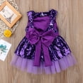 thumbnail image 3 of Douhoow Kids Baby Girls Princess Party Dress 12M 18M 24M 3T 4T Sleeveless Big Bow Hollow Back Sequins Tulle Dress, 3 of 8