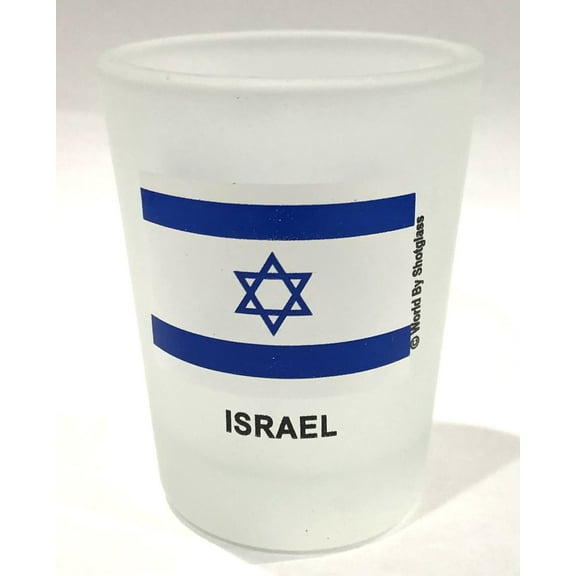 Israel Flag Frosted Shot Glass