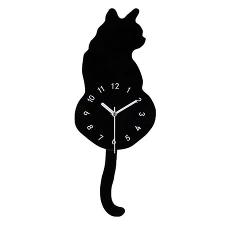 YIEMEEN 3D Motion for Cat Wall Clock Acrylic Easy to Read for Indoor Hotel Home Cafe Dec