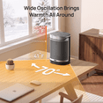 thumbnail image 3 of Dreo Portable Space Heaters for Home, 1500W PTC Electric Heater with 2S Fast Heating, 34dB Ultra Quiet, 70℃ Oscillation, Thermostat for Inside, ECO, 12h Timer, Remote, Office, 3 of 6