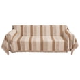 thumbnail image 2 of CJC Chenille Stripe Sofa Cover for Pet, 320GSM Tassel Edge Couch Cover Furniture Protector, Universal Couch Cover for Living Room Couch, Loveseat, Sectional (Khaki, 71'' x 134''), 2 of 7