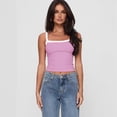 thumbnail image 3 of SCHUHLAND Women's Y2K Lace Trim Cami Top - Sexy Contrast Spaghetti Strap Tank, Trendy Hot Girl Aesthetic Slim Fit Ribbed Camisole, S-XXL, 3 of 9