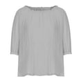 thumbnail image 5 of HAPIMO Women's Cotton Linen Elegant Shirts Clothing Fashion Autumn Spring Girls Long Sleeve Shirts Off Shoulder Neck Casual Relaxed Solid Tees Gray XXXXXL, 5 of 6