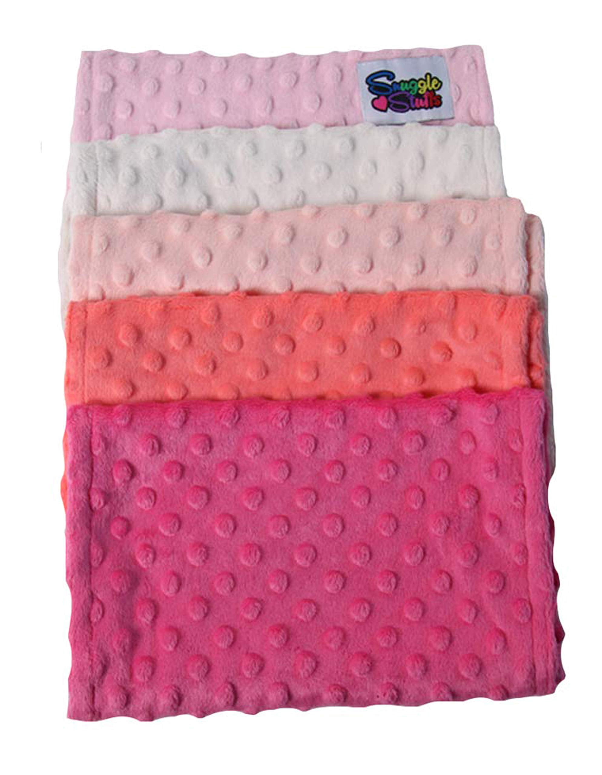 Baby Girls 5 Pack Minky Dot Burp Cloths - Shades Pink