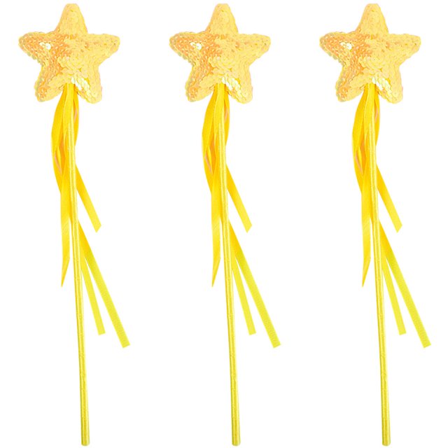 3 piezas Varitas de hadas en forma de estrella Diseño de cinta Varitas de hadas de hadas juguetes de hadas adornos