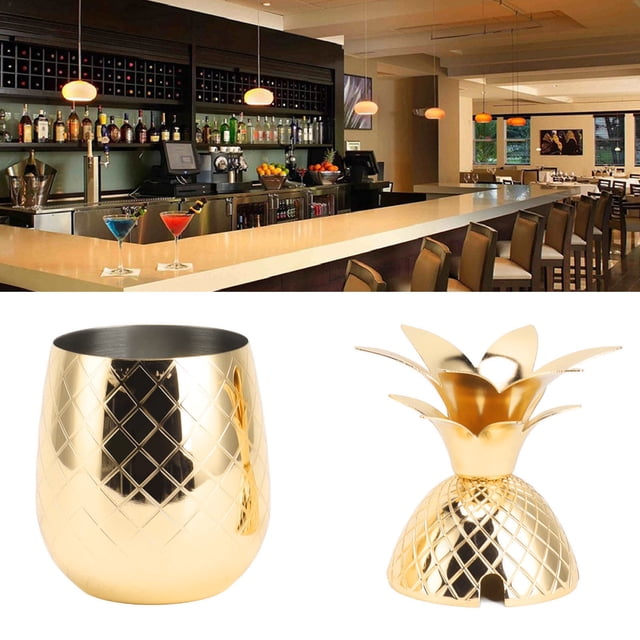 Coctelera Forma De Piña Acero Inoxidable Superficie Lisa Pulida 500 Ml Para Home Bar Gran Capacidad