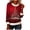 Red ①, variant on Women's Christmas Long Sleeve Shirts Faux Furs Collar V Neck Tops Funny Print Tunic Blouse