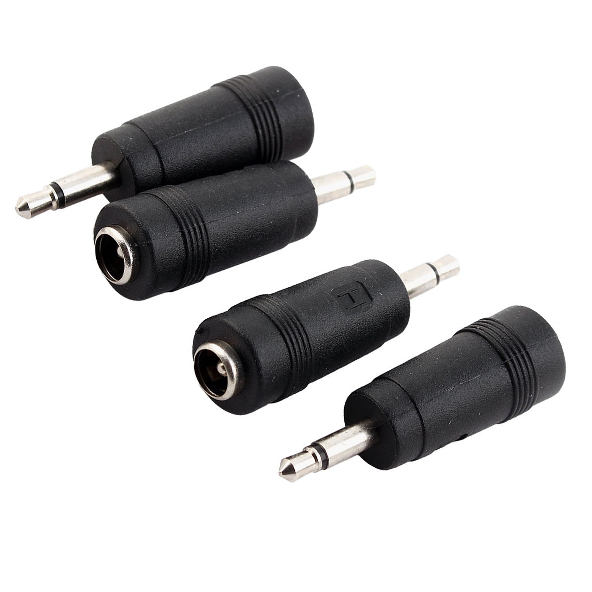 Unique Bargains 3.5mm Male to 5.5mm x 2.1mm Female DC Adapter Connector 4 Pcs