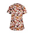 thumbnail image 2 of xiaxaixu Women Christmas V-Neck Short Sleeve Tops Nurses Work Uniform Blouses, 2 of 3