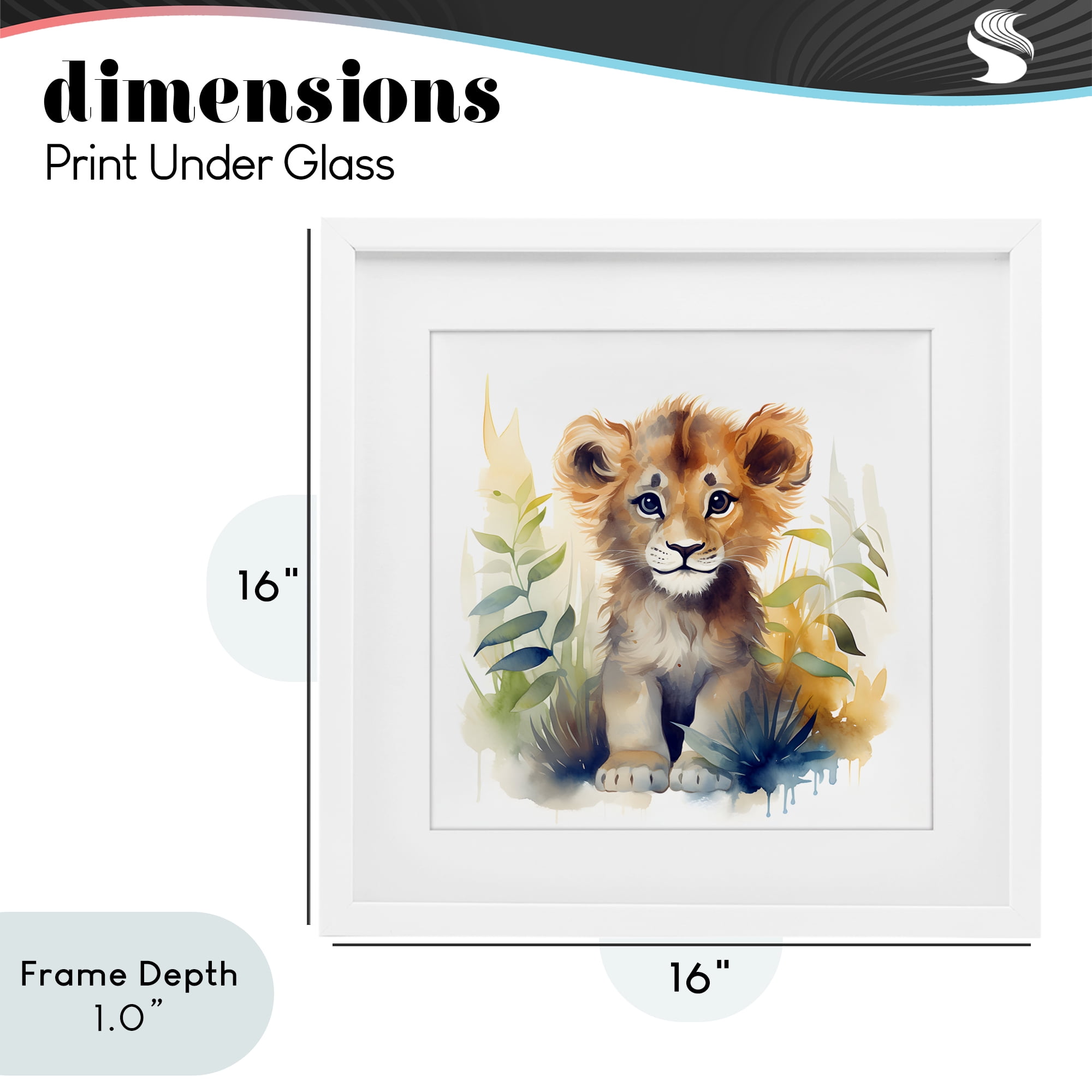 Stupell Industries Crafty Critters Lion White Framed Print Under Glass, design by Steve Hunziker