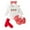 Red, variant on Xudanell Newborn Baby Girl Clothes Strawberry Ribbed Romper Tops Bow Bell Bottoms Pants Fall Winter Coming Home Outfit Set(Red, 6-9 Months)