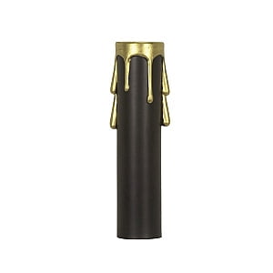 Plastic Drip - Satco Plastic Drip Candle Cover 1-3/16in Inside Diameter 7/8in Outside Diameter Black Plastic with Gold Drip 3in