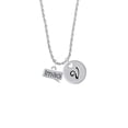 thumbnail image 2 of Delight Jewelry Silvertone Text Chat - lmao - Laughing My A** Off - Silvertone Script Initial Disc - V - Charm Necklace, 20"+3", 2 of 4