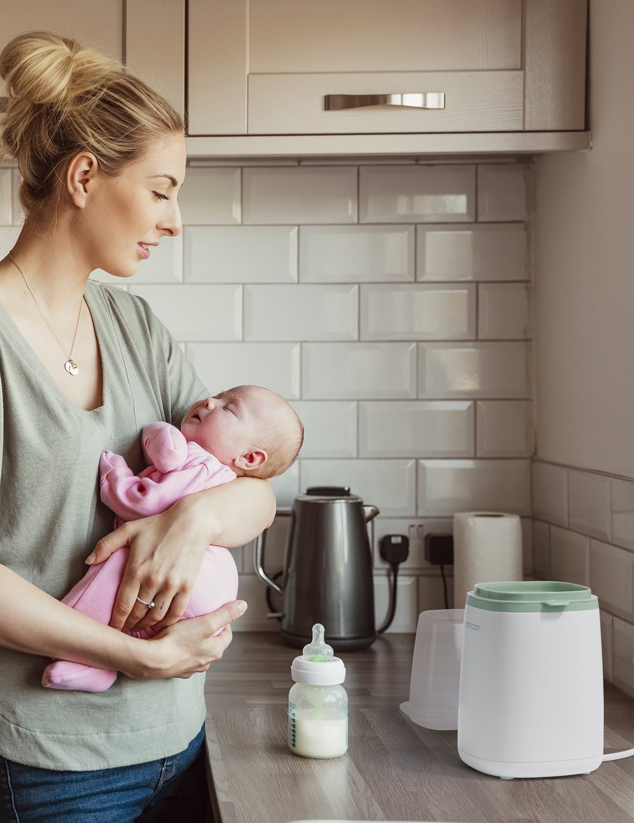 Momcozy Baby Bottle Warmer, 6-in-1 Baby Milk Warmer with Smart Temperature Control, Breastmilk Warmer, Fast Baby Food Heater, Steam Sterilizer