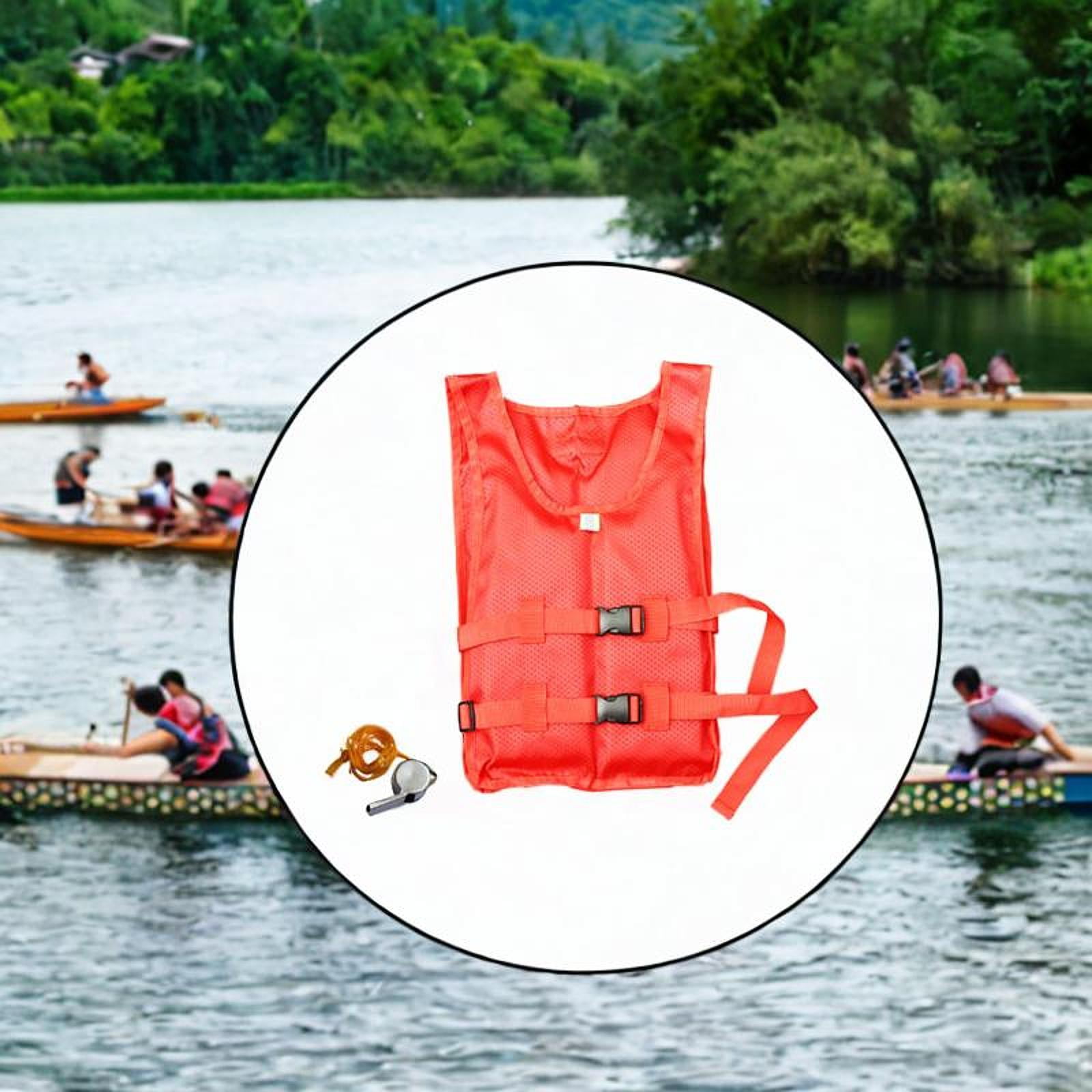 QccHieUs Life Jacket Paddle Vest for Adults Lightweight Adjustable Foldable Life Vest for Red
