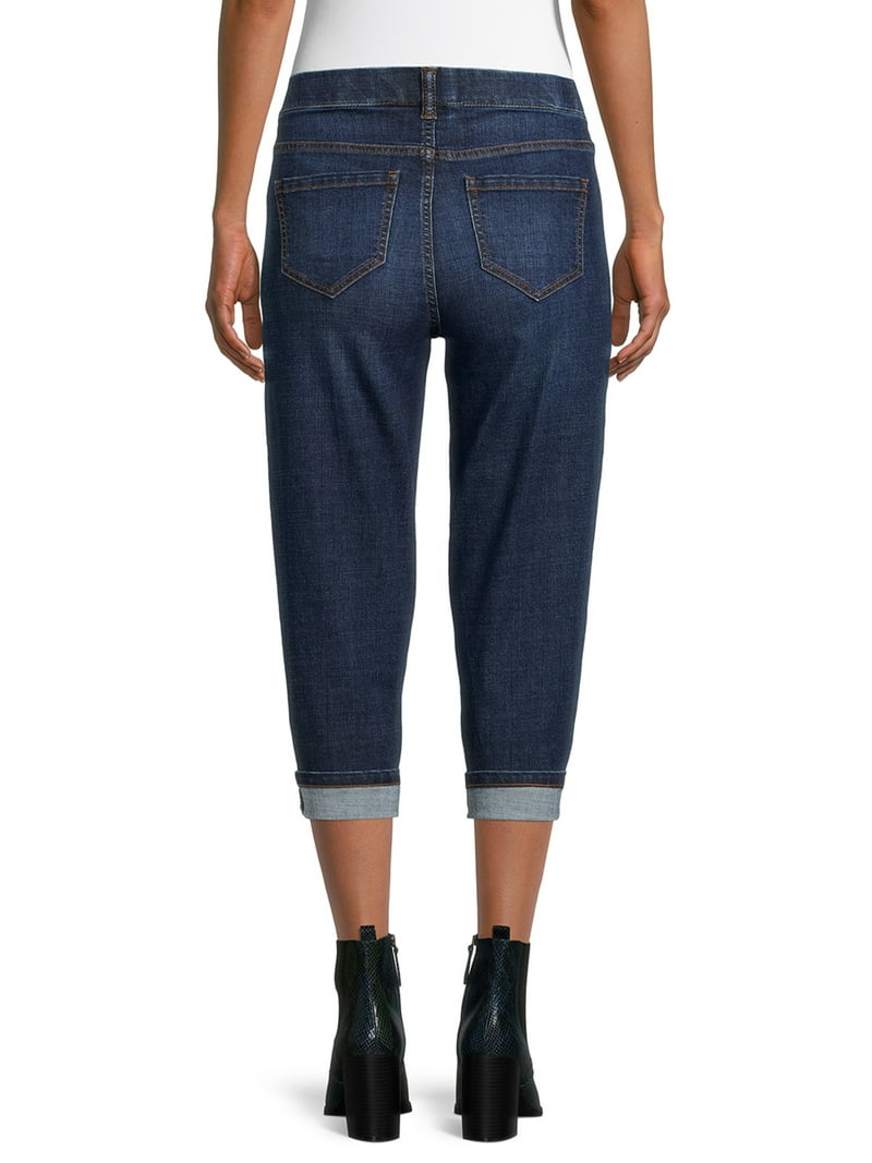 DENIM CAPRI PANTS BLUE サイズ1 Time and Tru Women's Mid Rise Relaxed Fit 21