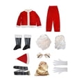 thumbnail image 4 of 10 piezas disfraz de Papá Noel cinturón para traje de cosplay bolsa de regalo gafas guantes traje de cláusula navideña conjunto de trajes de Navidad perfke Disfraz de Papá Noel, 4 of 8