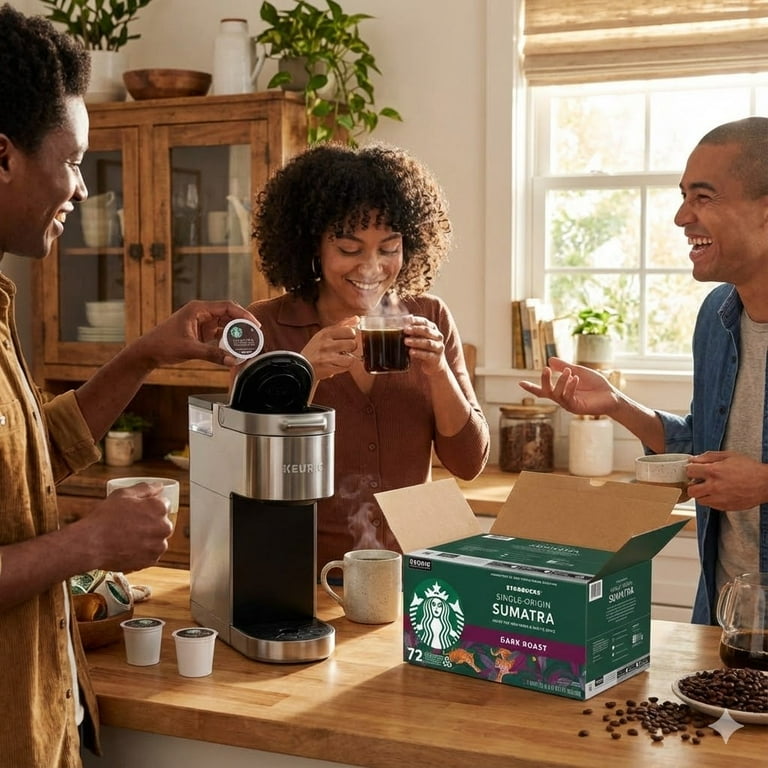 Starbucks Dark Roast K-Cup Coffee Pods, 72 ct, Sumatra Single