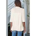 thumbnail image 5 of Women'S Open Front Cardigan 3/4 Sleeve Draped Soft Knit Sweaters Apricot S, 5 of 7