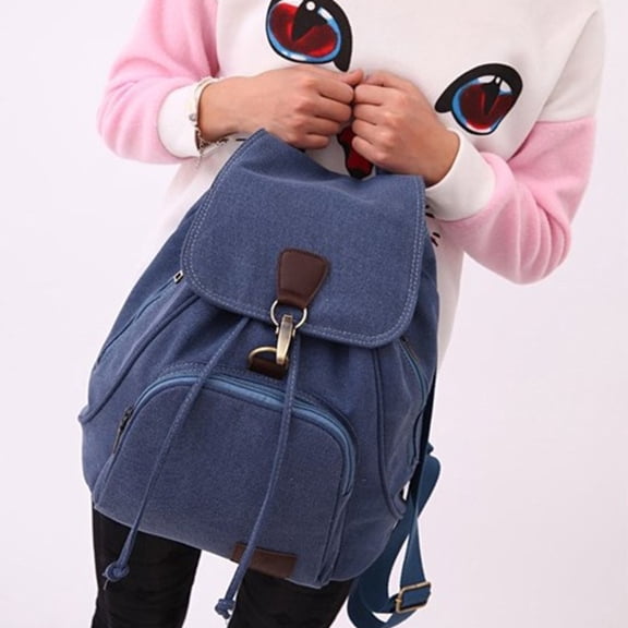 WIERPOP Vintage Inspired Canvas Backpack with Adjustable Straps School Bag Travel Daypack Perfect for Daily Use