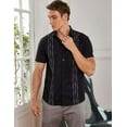 thumbnail image 3 of COOFANDY Men's Short Sleeve Linen Shirt Cuban Beach Shirts Casual Button Down Shirts, 3 of 10