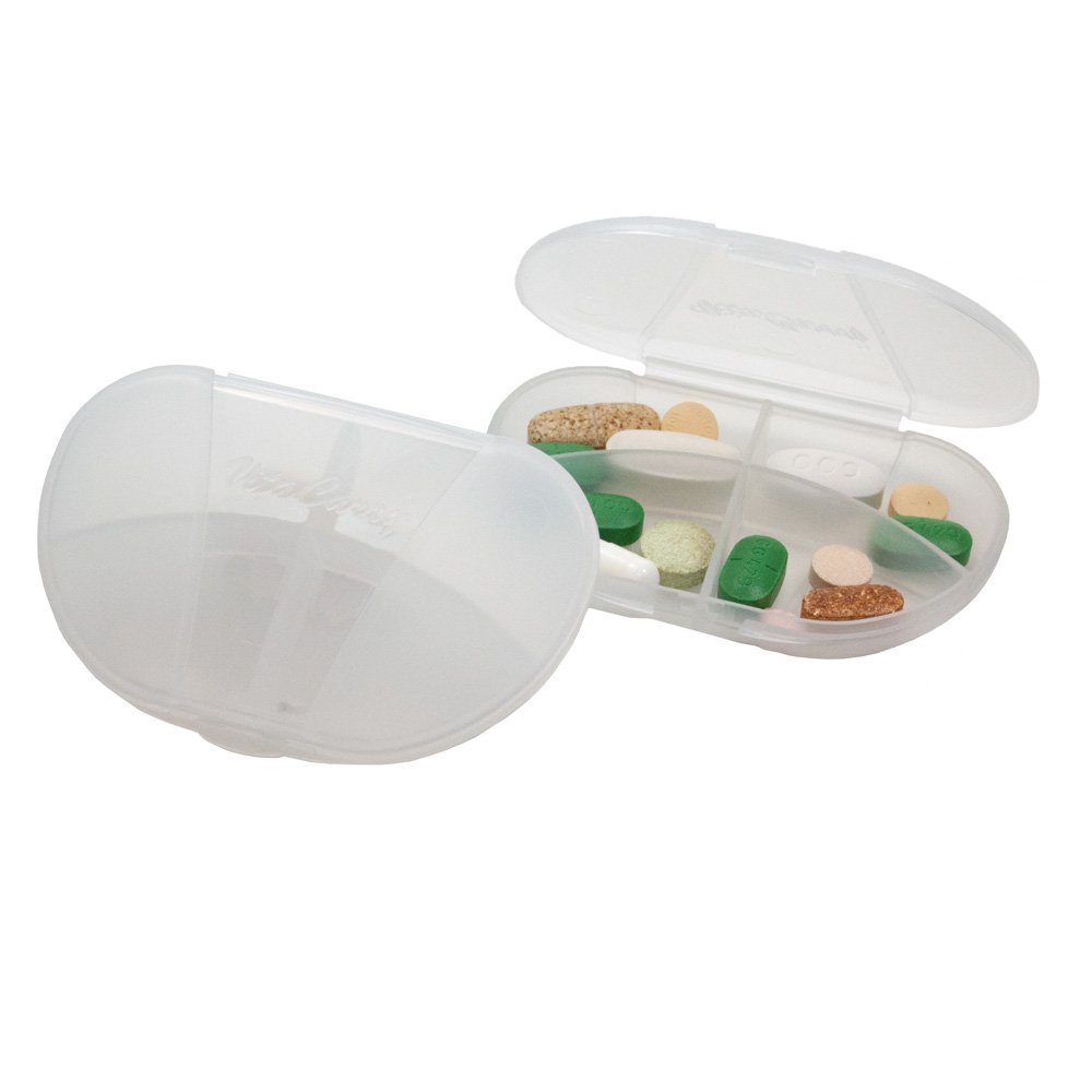 GMS Small Pocket Pill Box W/4 Compartments Holds up to 20 Pills Actual