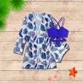 thumbnail image 2 of Vedolay Thong Bikini Swimsuit For Women Womens Blouson Striped Printed Strappy T-Back Push up Tankini Top with Shorts,Blue M, 2 of 5