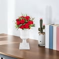 thumbnail image 4 of OULII Plastic Flower Pot Urn Planter White For Indoor Home Decor 1Pcs, 4 of 7