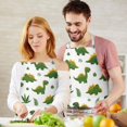 thumbnail image 3 of Green Dinosaurs Classic Ferns Apron-Garden Aprons for Women with Pockets-Cotton Linen Waterproof Kitchen Cooking Gardening Aprons Adjustable for Kitchen,Cooking,BBQ and Salon 33x27 Inch, 3 of 7