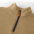 thumbnail image 5 of Hinvhai Men's Quarter Zip Pullover Sweatshirts Fleece Sweatshirt Stand Collar Long Sleeve Shirt with kangaroo Pocket Khaki S(S), 5 of 5