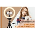thumbnail image 3 of UBeesize 10" LED Ring Light with Stand and Phone Holder, Selfie Halo Light for Photography/Makeup/Vlogging/Live Streaming, Compatible with Phones and Cameras (2020 Version), 3 of 8