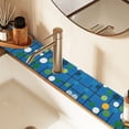 thumbnail image 2 of Yayeee Faucet Mat for Kitchen Sink 30" Diatomite Long Splash Guard Pad, Blue Abstract, 2 of 7