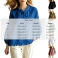 thumbnail image 2 of Lenpel Womens Fall Tops Casual Crew Neck Balloon Long Sleeve Blouses Oversized Fashion Ruffle Trim Tie Front Shirts, 2 of 4