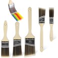 thumbnail image 1 of Precision Painting Tools, Comfort Grip Brushes Set, Home Improvement Ergonomic Wooden Handles, Suitable For All Latex and Oil Paints, 5 Pack, 1 of 5
