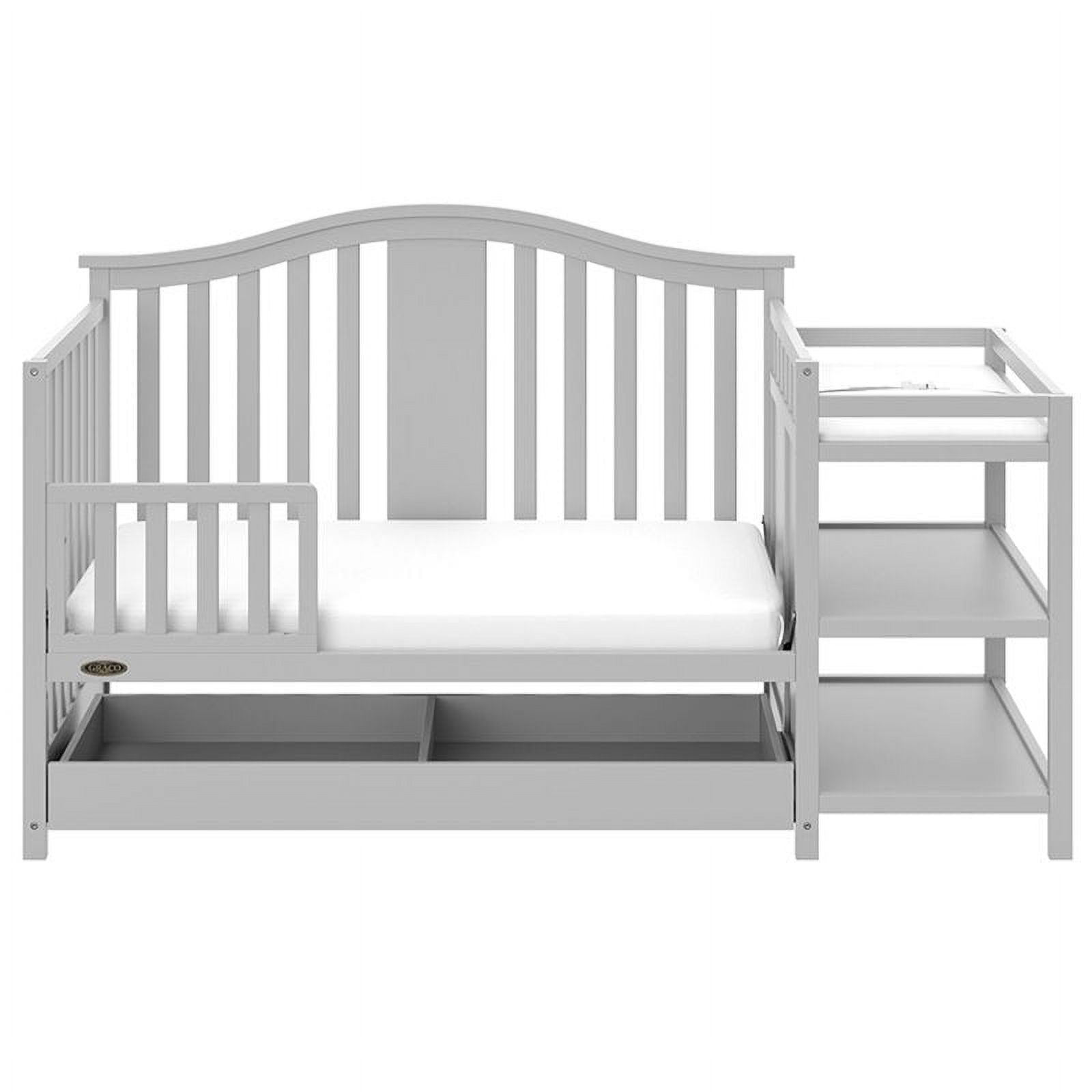 Graco Solano 4-in-1 Convertible Baby Crib and Changer with Drawer, Pebble Gray