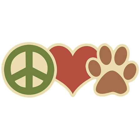 Paper House Productions Peace, Love, Paw Die-Cut 4" Vinyl Sticker